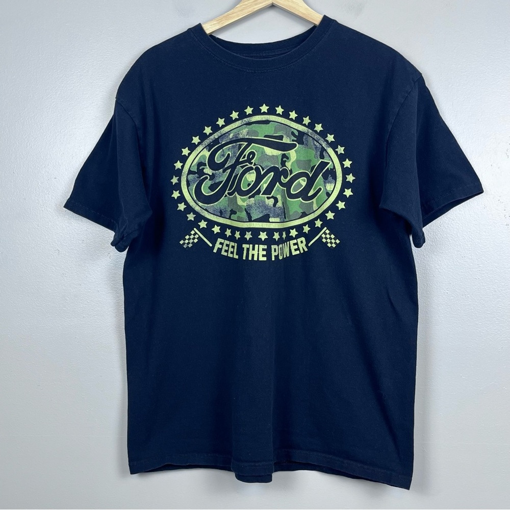 Ford Men's 100% Cotton Feel The Power Graphic Print Tee Shirt Size L; Cars, Race